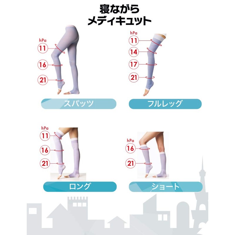 Medikyutto Compression Socks, Full Leg, Black Silk, EC Limited Simple