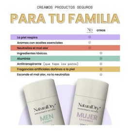 Desodorante Natural Mujer En Barra Naturaldry - P. Rosa 2 U Fragancia Palo de Rosa