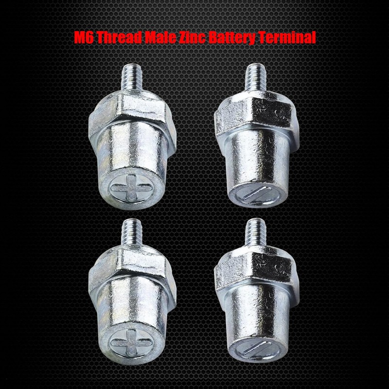 Ampper M6 Thread Male Zinc Battery Terminal Post Adapter M6