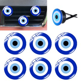 Wangjue 6pcs Evil Eye Air Vent Clips Car Air Fresheners Blue Turkish Interior Spiritual Accessories Decorations for Girls Women Men