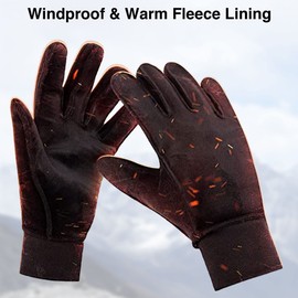 FDX Full Finger Winter Cycling Gloves, Thermal Warm, Water Resistant, Windproof, Anti- Shocking Gel Padded Palms, Touchscreen, Breathable Anti-Slip Men Women MTB, Racing, Riding, Running, (White S)