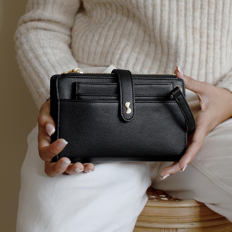 Stackers Black Large Purse