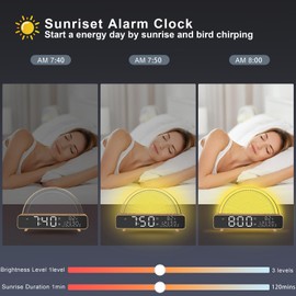 ANYPLUS Sunrise Alarm Clock Wake Up Light for Kids, Bedrooms, Digital Sunlight Alarm Clock Dawn Simulator with Touch Night Light, 13 Soothing Sounds, Snooze Timer, Dual Alarms, Sunrise Simulation