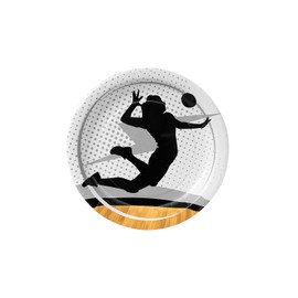 Fun Express Volleyball Player Paper Dessert Plates - 8 Pieces