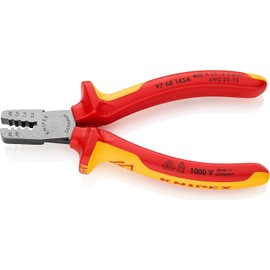 Knipex Crimping Pliers for wire ferrules insulated with multi-component grips, VDE-tested 145 mm 97 68 145 A