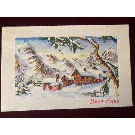 Vintage postcard "Happy new year" in Italian