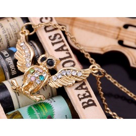 Alilang Women's Golden Tone Shine Crystal Rhinestone Owls Bird Chain Pendant Necklace