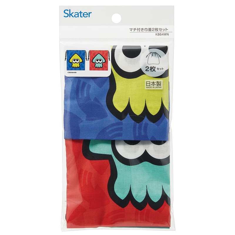 Skater Splatoon 3 KB64WN-A Drawstring Lunch Bag with Gusset, Set