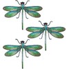 3 Pieces Green Dragonfly Embroidered Patch Sew on Iron on
