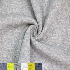 Stylish FABRIC 61" Wide Poly Cotton Fleece Fabric by The Yard-250 GSM, Medium Weight, Soft, Warm, Breathable, 2-Way Stretch – for Apparel, Activewear, Hoodies & DIY, Heather Grey 1 Yard