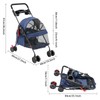 Foldable Pet Stroller with Weather Cover,4 Wheels Pet Strolling Cart