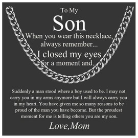 Stocking Stuffers Gifts for Women Cuban Link Chain Necklace for Men Birthday Gift for My Son Christmas Gift for Boyfriend Hip Hop Necklace Jewelry Gifts