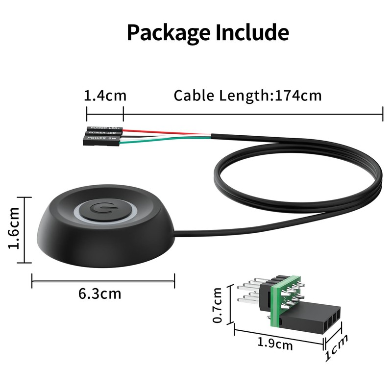 PC Power Button, Desktop Power Button PC External Power Switch