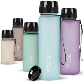 720°DGREE Water Bottle 650ml “uberBottle“ softTouch +Sieve - BPA-Free Tritan, Leakproof, Reusable Drinking Bottle - Sports Bottle for School, Fitness, Gym, Cycling, Travel, Office, Outdoor, Hiking