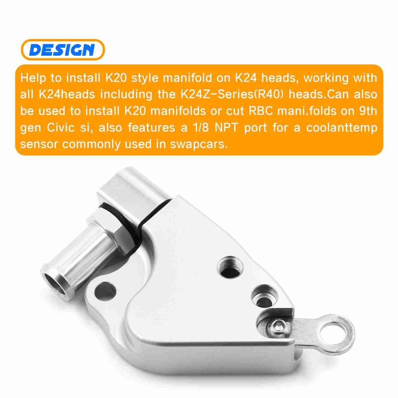 Intake Manifold Coolant Adapter Plate Aluminum Alloy Easy Installation Swap