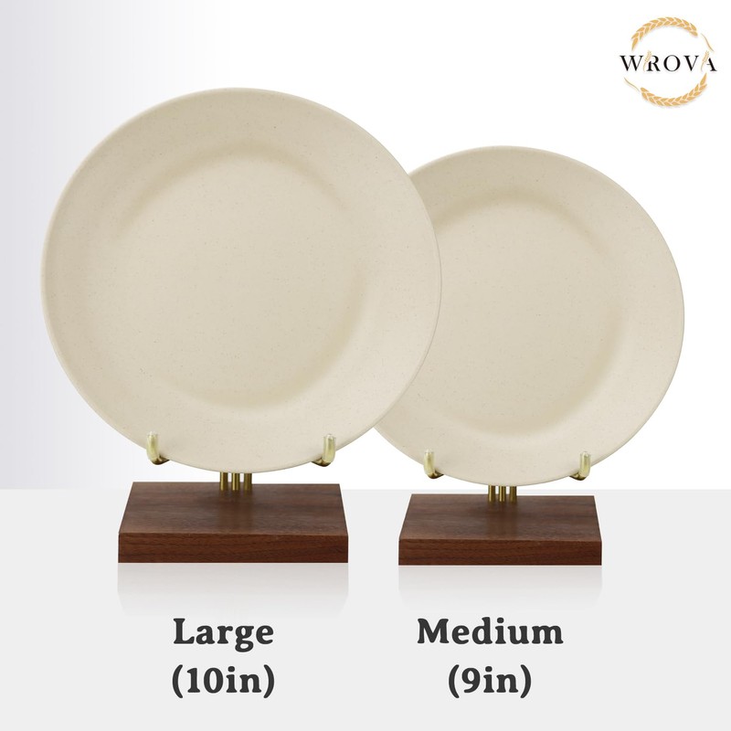Wrova Wheat Straw Dinner Plates 10 Inch Unbreakable Set of