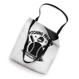 Pitching Passion Catching Love Baseball Player Coach Tote Bag