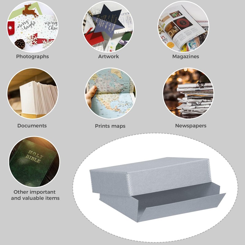 Lineco, Archival Storage Box, Museum Preservation Organizer with Drop Front