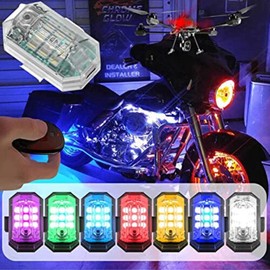 Unbranded 2x High Brightness Wireless 7 Color LED Strobe Light Rechargeable Flashing Light
