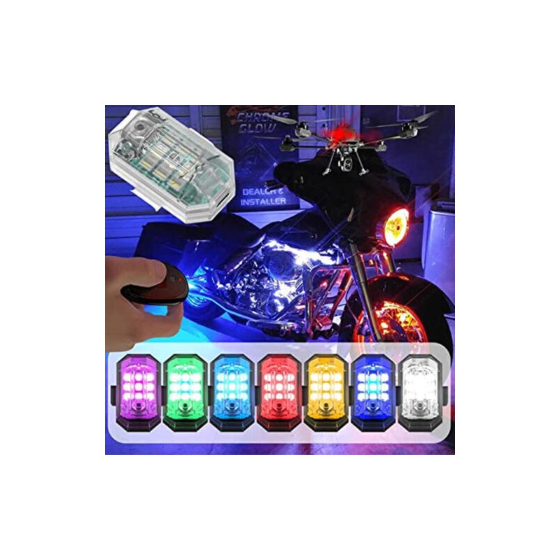 Unbranded 2x High Brightness Wireless 7 Color LED Strobe Light