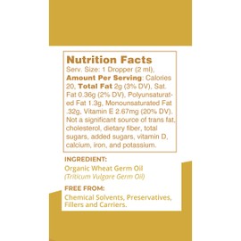 Organic Wheat Germ Oil - 4 fl. oz. - Certified USDA Organic, Cold Pressed, Rich in Vitamin E