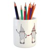 Lunarable Gnome Pencil Pen Holder, Cartoon Style with Long Striped