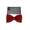 Mini Satin Hair Bow (Alligator Clip, Red Sequins)