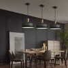 Modern Black Pendant Light Over Kitchen Island,Industrial Pendant Lighting,Adjustable Wood
