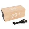 Digital Wooden Alarm Clock LED Smart Bluetooth Speaker 15W Wireless