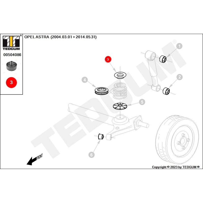 TEDGUM 00504086 Rear Suspension Plate (Upper; Lifting)