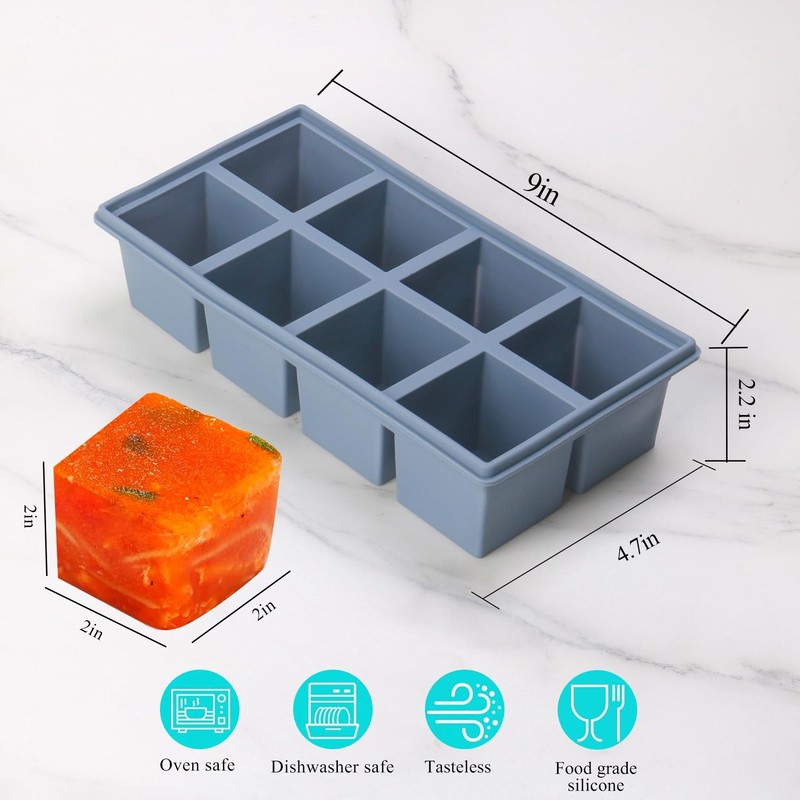 1/2 Cup Silicone Freezer Tray With Lid - Silicone Freezer