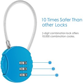 Combination Lock 3 Digit Gym Lock Waterproof Padlock Resettable Bag Luggage Gate Lock Outdoor Combination Fence Lock for School Locker Travel Toolbox Storage Combination Padlocks (White)