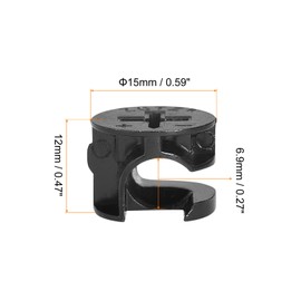 HARFINGTON Cam Lock Nut for Furniture, 12pcs 15x12mm Joint Connector Locking Nuts Furniture Connecting Cam Fittings, Black