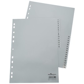 Durable Hunke & Jochheim Register 1 - 31 (PP DIN A4 215/230 x 297 mm) 31 Blatt grau