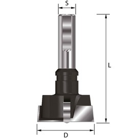 ENT Hinge Boring Bit with Flat TC Shank (C) 10 mm, Diameter (D) 20 mm, L 57 mm, Rechts
