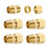 sourcing map 5Pcs Brass Pipe Fitting, 5/8" OD x 1/2"