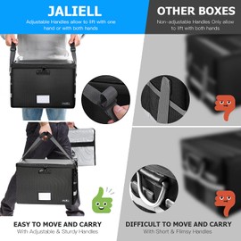 File Box with Lock - Fireproof Document Box File Organizer with Zipper & Adjustable Handle, Collapsible File Storage Box for Home Office, Filing Cabinet for Hanging Letter/Legal Folder