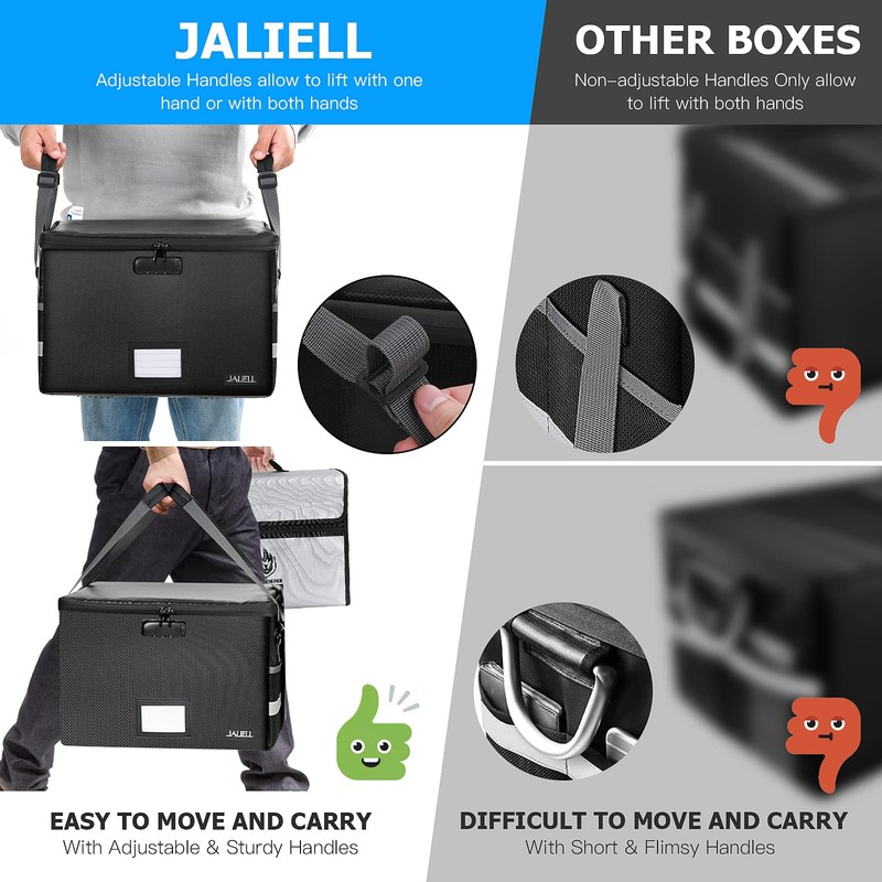 File Box with Lock - Fireproof Document Box File Organizer
