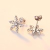 Snowflake Earrings for Women Winter Snowflake Stud Earrings (Silvery, One