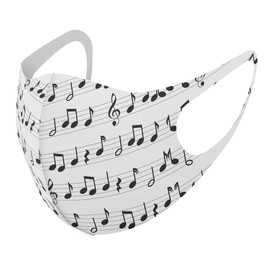 Design Mask, Set of 2, Polyester, Washable, Cloth Mask, Unisex 004570, Lovely Music, Musical Notes Pattern
