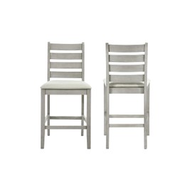 New Classic Furniture Pascal Ladderback Counter Chair (Set of 2)-Driftwood