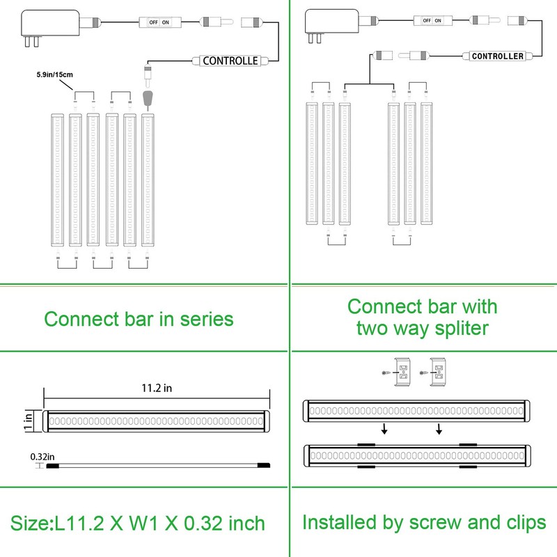 AIBOO LED Under Counter Light Rigid Bar Kit, Plug in