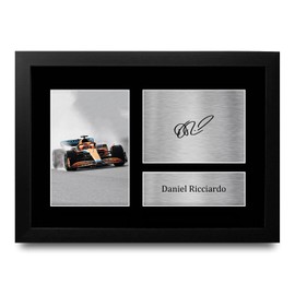 HWC Trading FR A4 Daniel Ricciardo Formula 1 Gifts Printed Signed Autograph Picture for F1 Formula 1 Racing Fans - A4 Framed