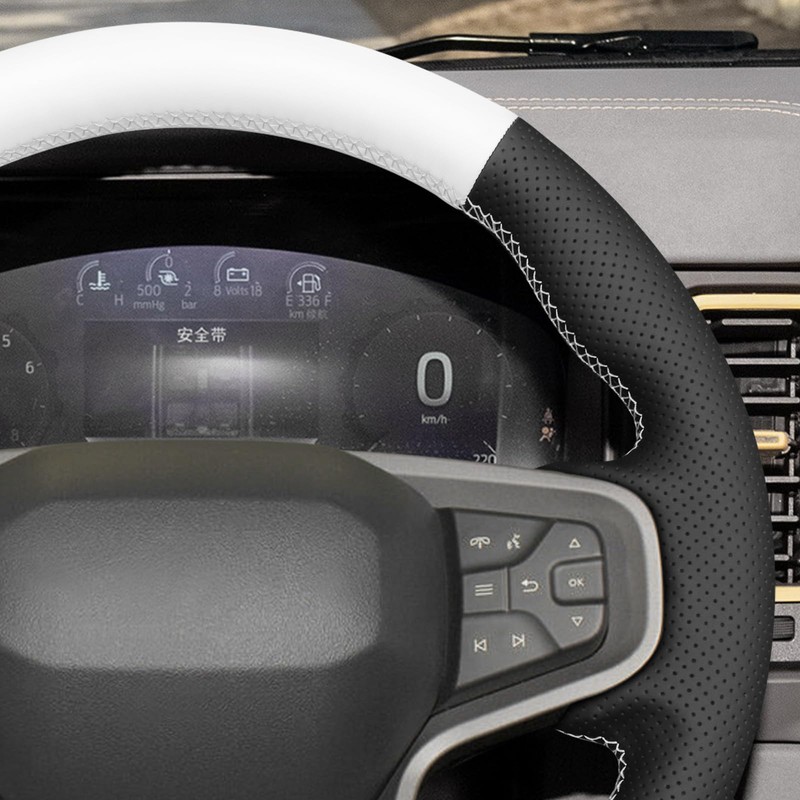 MEWANT Ford Bronco DIY Stitching Car Steering Wheel Wrap Cover