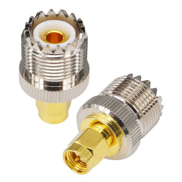2-Pack SMA Male to UHF Female SO239 RF Coaxial Adapter