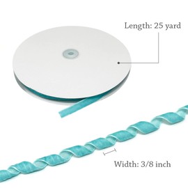 allydrew 3/8 Inch Velvet Ribbon for Gift Wrapping, Wedding Decorations, Hair Bows, Crafting (25 Yards), Ice Blue