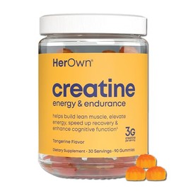 HerOwn Gomitas de Creatina para Mujer, 3 g de Monohidrato de Creatina por Porción, Sin Azúcar, Veganas, Sabor Mandarina, 90 Gomitas