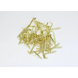 Unbranded 1" Screw Eye Hooks Self Tapping Screw-in Hanger Hooks L Shape Plate  Gold 50pcs