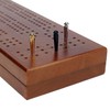 Pacific Shore Games Wooden Cribbage Board Game Set, Walnut Stained