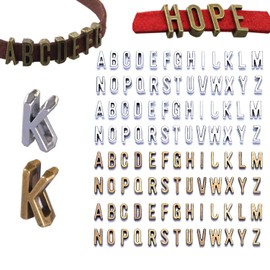 stino Metal Letter Charms for Jewelry Making 100gram, Bulk Tibetan Silver & Gold Alphabet Initial Findings (Alphabet Silver & Gold Bronz)